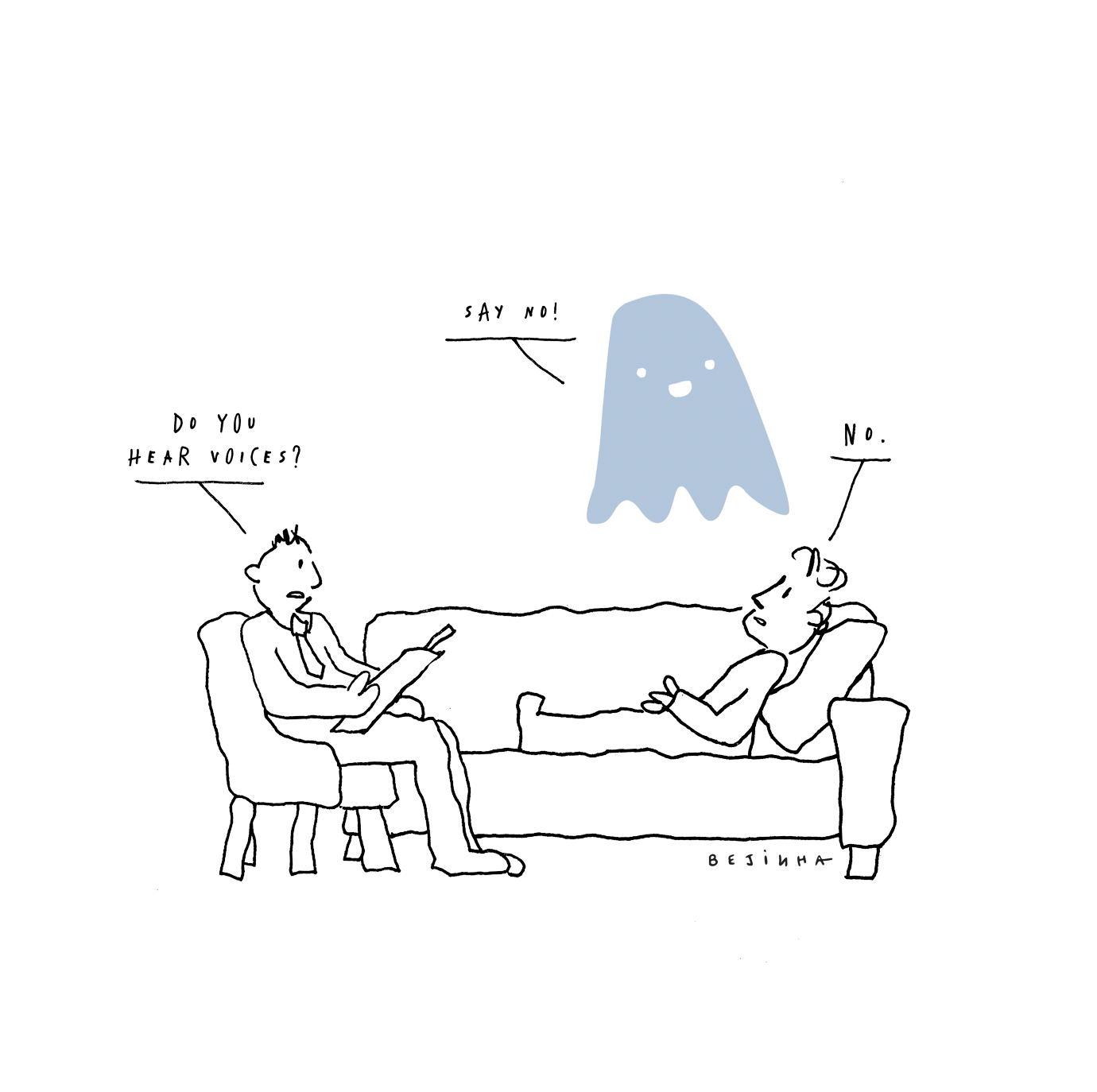 'Ghost Voices' Unisex Eco White T-shirt
