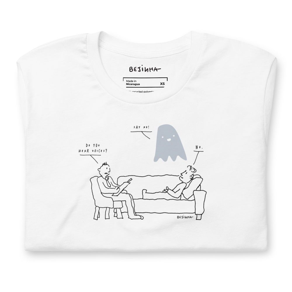 'Ghost Voices' Unisex Eco White T-shirt