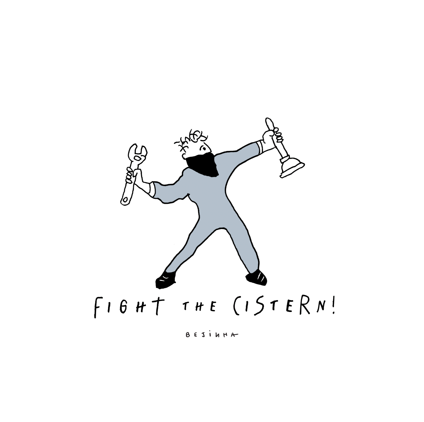 'Fight the Cistern' Unisex Eco White T-shirt