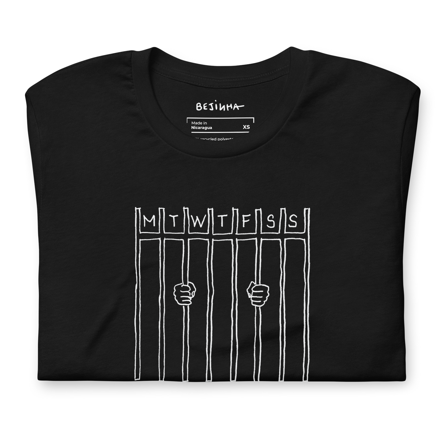 'Prison' Unisex Eco Black T-shirt