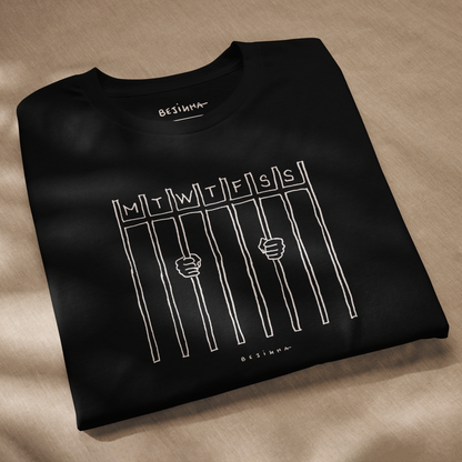 'Prison' Unisex Eco Black T-shirt