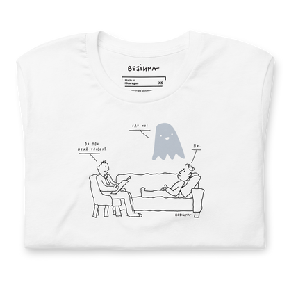 'Ghost Voices' Unisex Eco White T-shirt