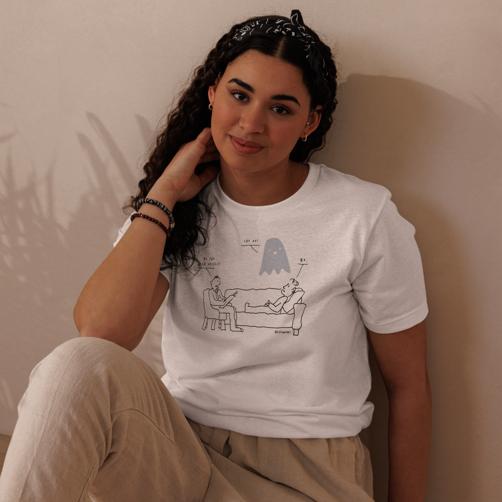 'Ghost Voices' Unisex Eco White T-shirt