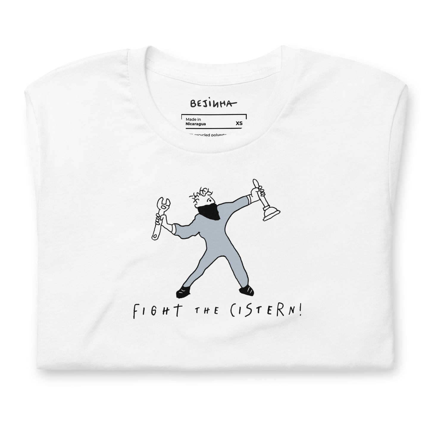 'Fight the Cistern' Unisex Eco White T-shirt